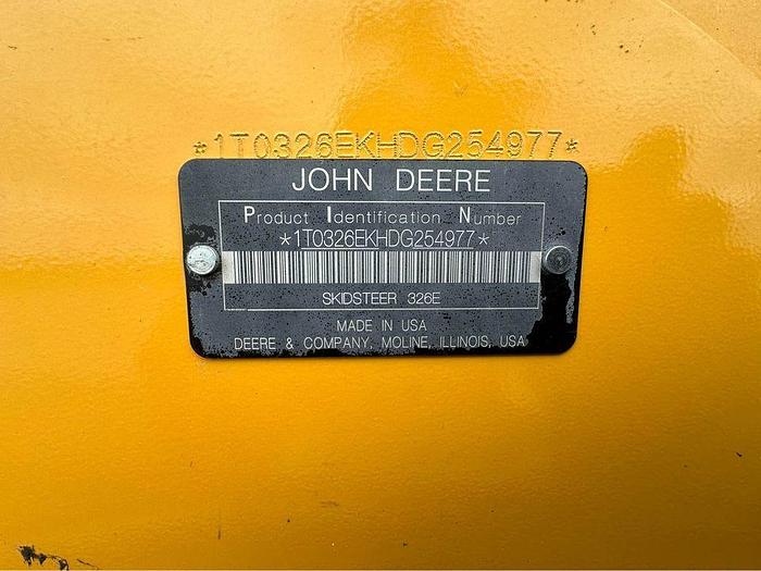 Used 2015 John Deere 326E Skid Steer high flow, 2 speed transmission