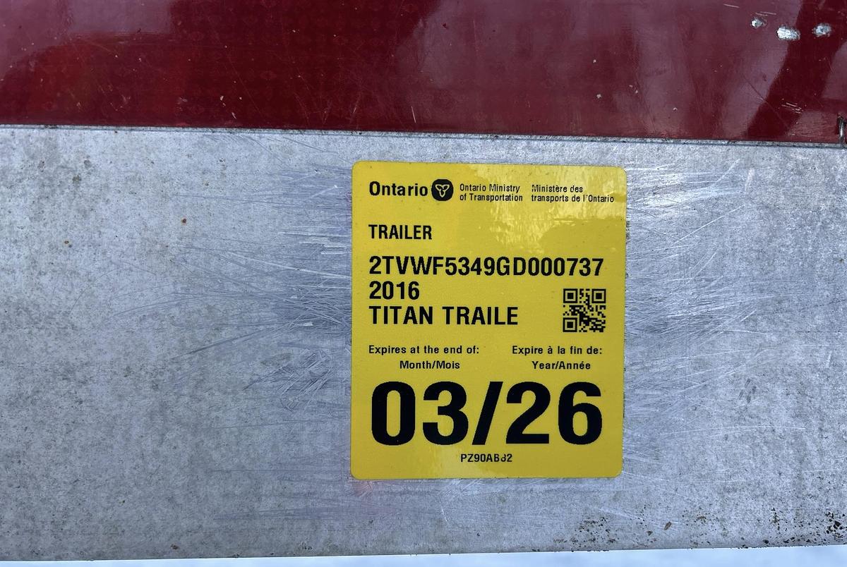 Used 2016 Titan 53 ft x 102 in Quad/A Moving Floor Open-Top Chip Trailer