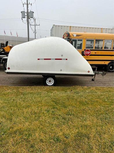 Used 2003 U PULL 8’ X 12’ FIBERGLASS COVER DOUBLE SNOWMOBILE TRAILER