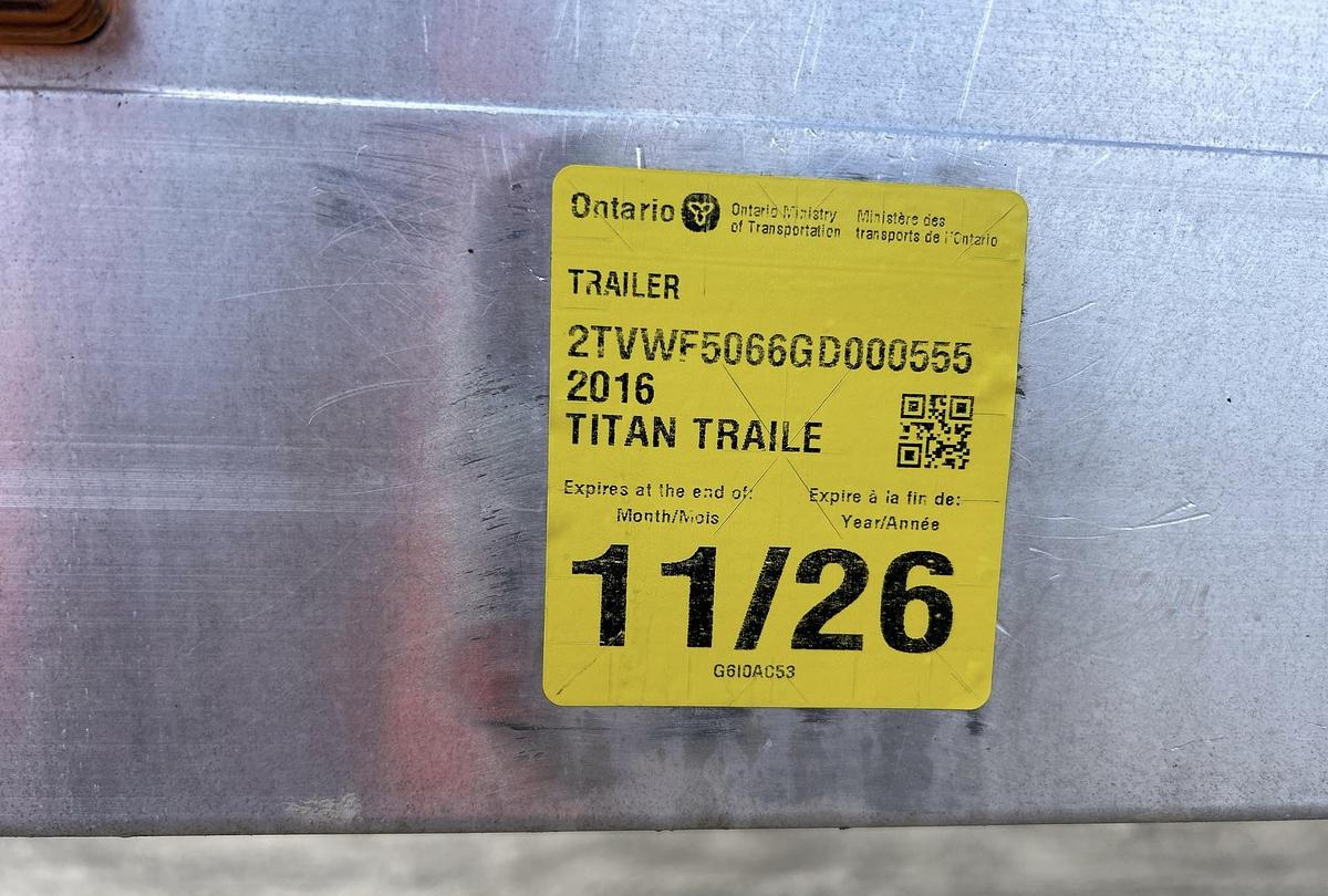 Used 2016 Titan 53 ft x 102 in 6/Axle Walking Floor Trailer