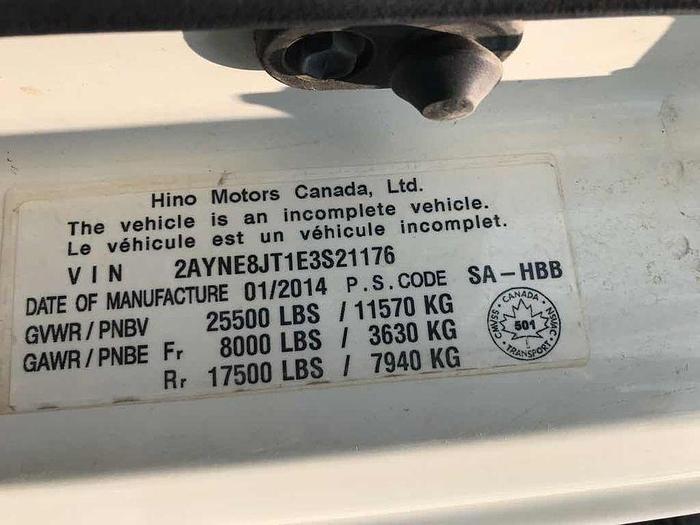 Used 2014 HINO 258 HOOKLIFT EQUIPMENT FLOAT TRUCK, BIN TRUCK,