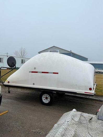 Used 2003 U PULL 8’ X 12’ FIBERGLASS COVER DOUBLE SNOWMOBILE TRAILER