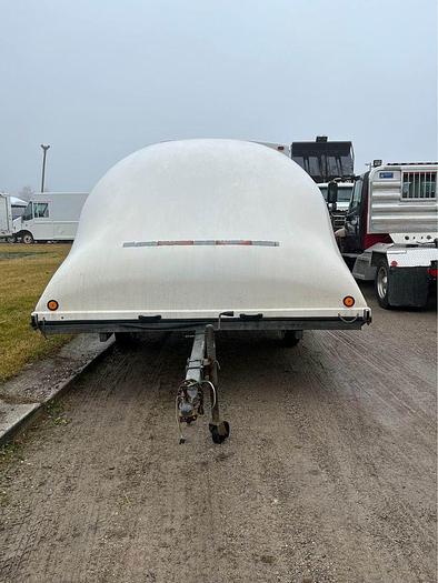 Used 2003 U PULL 8’ X 12’ FIBERGLASS COVER DOUBLE SNOWMOBILE TRAILER