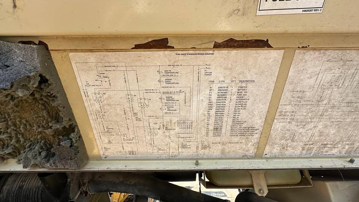 Used 2007 Ingersoll Rand p185wjd compressor