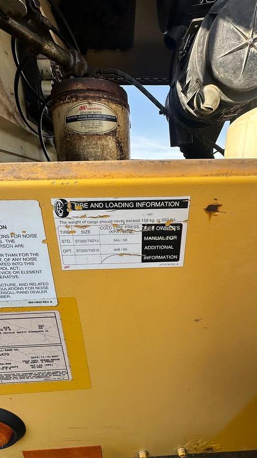 Used 2007 Ingersoll Rand p185wjd compressor