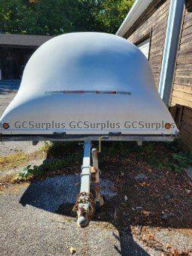 Used 2003 U PULL 8’ X 12’ FIBERGLASS COVER DOUBLE SNOWMOBILE TRAILER