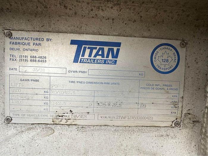 Used 2008 TITAN 53 ft Quad/Axle Closed Top aluminum live bottom