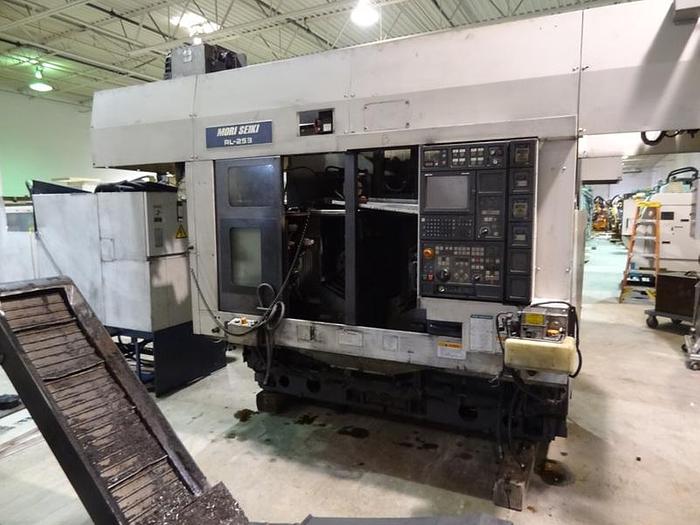 Used MORI SEIKI RL253 TWIN SPINDLE CNC CHUCKER WITH GANTRY LOADER