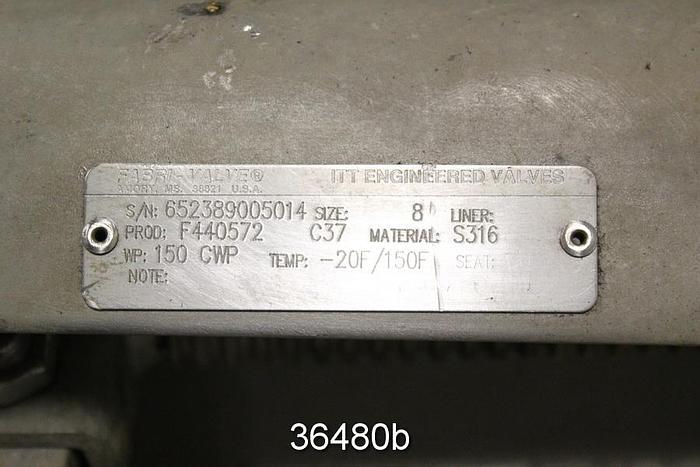 Used Fabri 8" Hand Operated Knife Gate Valve, F440572 #36480