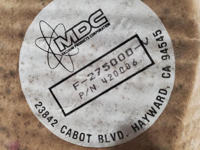 (Lot of 2) MDC F-275000 Vacuum Flange & Valve (BRE4)