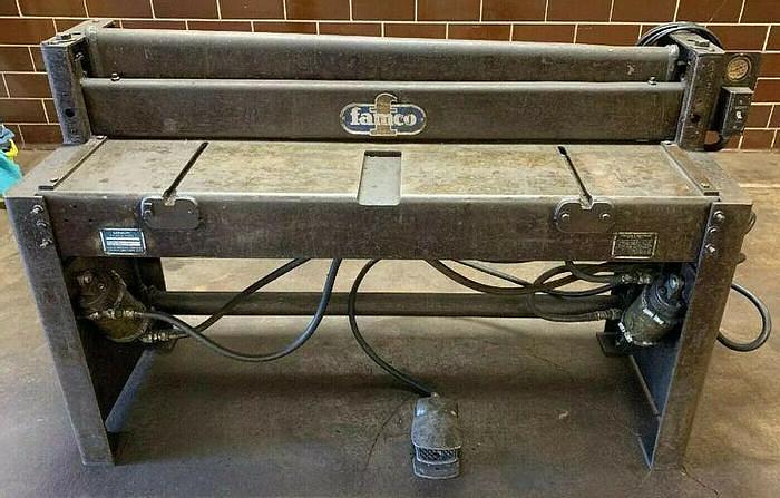 Used Famco A-52 52”x 16ga mild Steel Squaring Shear W/Foot Pedal 95psi