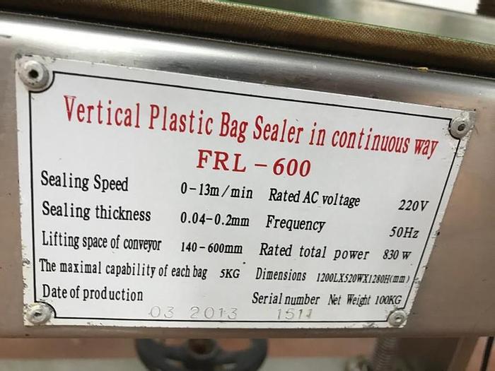 Used FRL-600 BAG SEALER