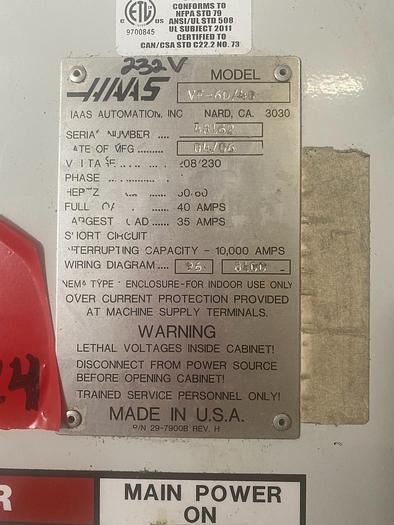 Used 2006 HAAS VF-6 5-Axis CNC Vertical Machining Center