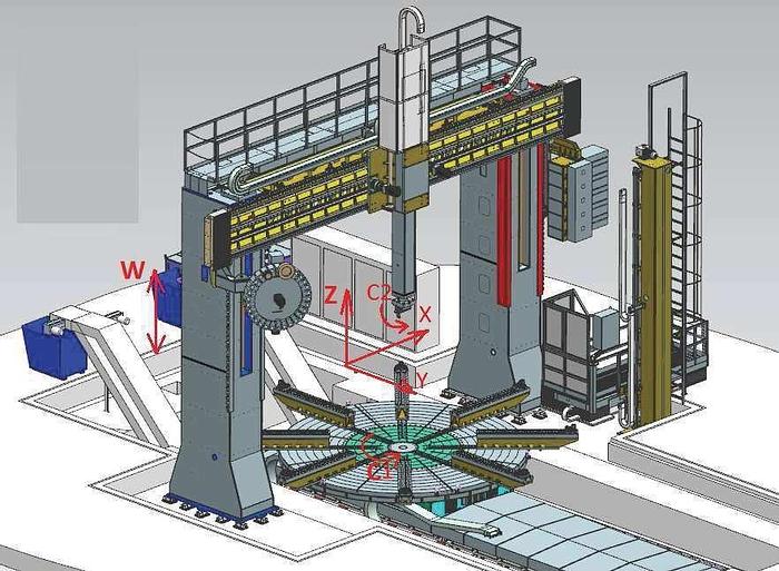 Used Feichter (Austria) 5 Axis Vertical Boring Mill,  6m diameter Table