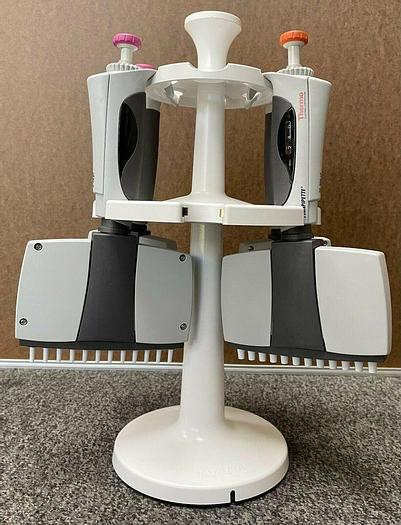 Used Thermo Finnpipette MultiChannel Set 1-10 μl & 30-300 μl, Matrix Charging Stand