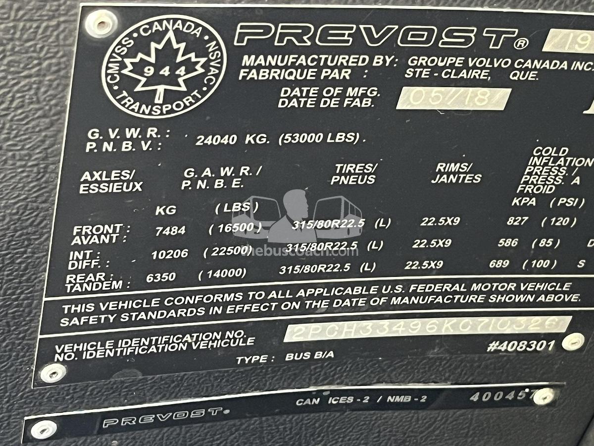 Used 2019 PREVOST H3-45