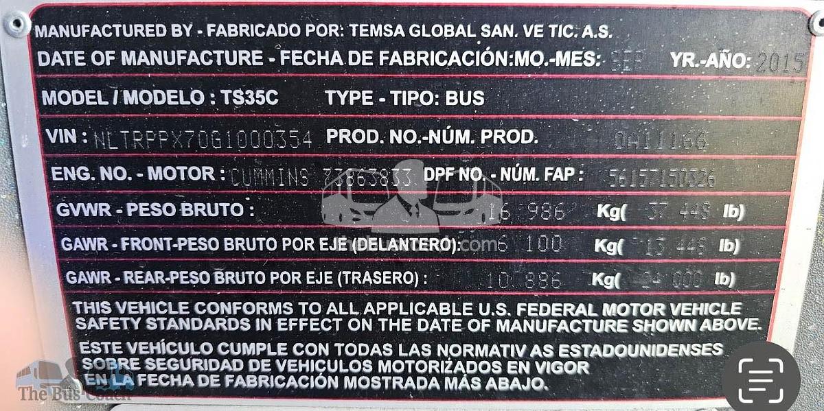 Used 2016 TEMSA TS35