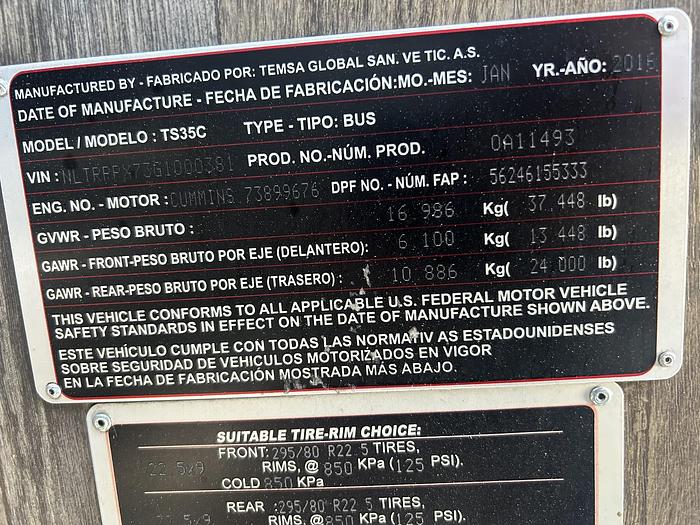 Used 2016 TEMSA TS35