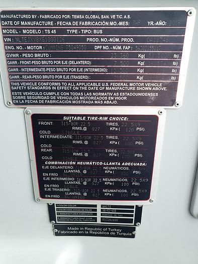 Used 2016 TEMSA TS45