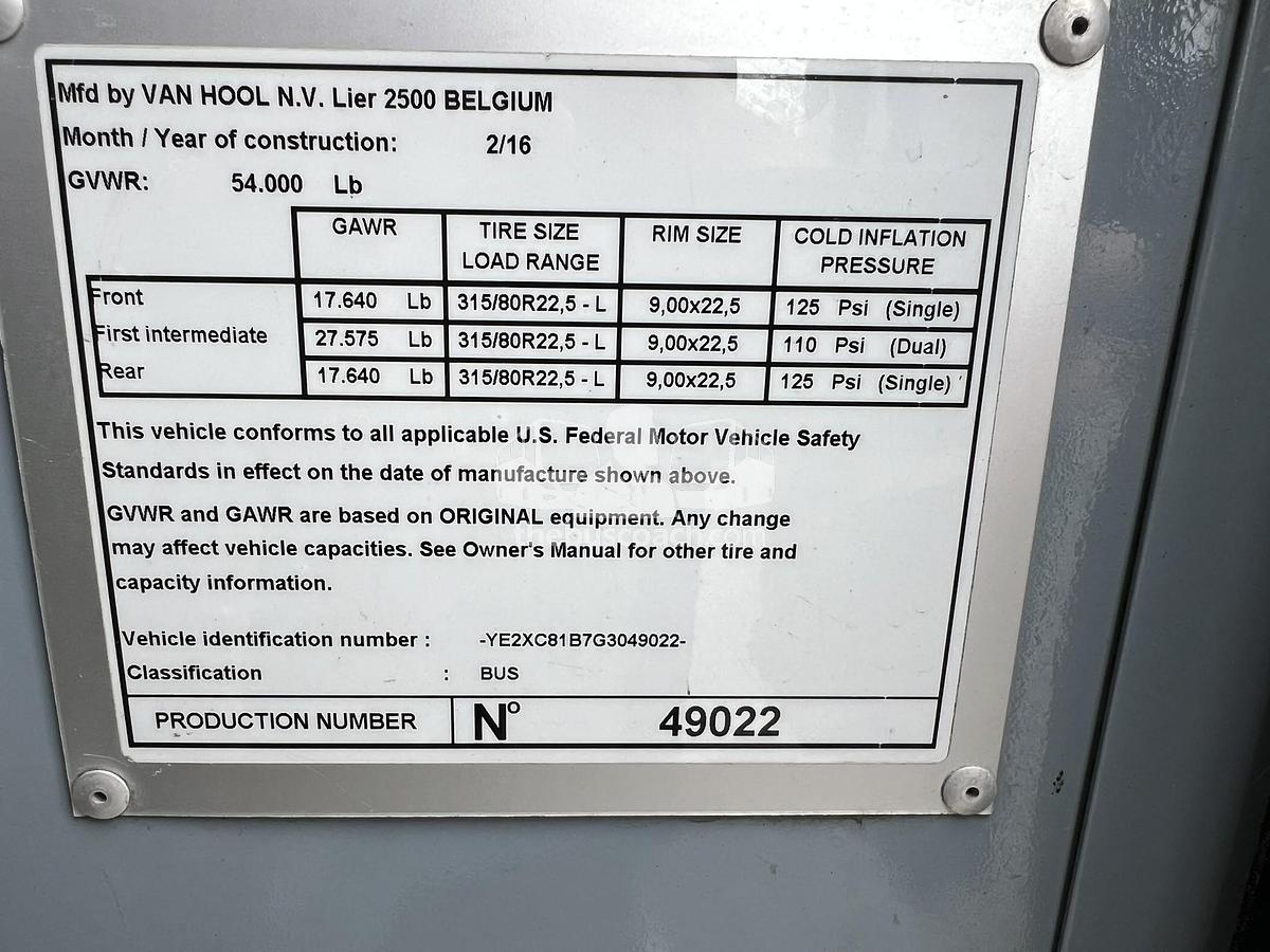 Used 2016 Van Hool CX45