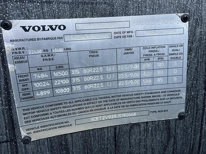 Used 2018 VOLVO 9700