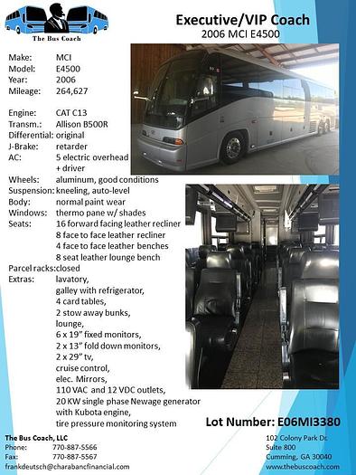 Used 2006 MCI E4500 Conv