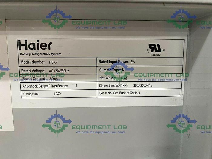 Used VWR Symphony Haier HBX-I LCO2 Backup Refrigeration System 120V
