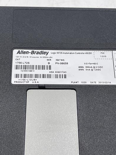 Used Allen-Bradley 1756-L72S Ser B