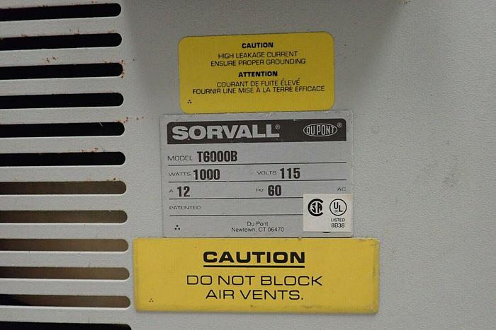 Used Du Pont Sorvall Model T6000B Benchtop Centrifuge with Rotor & Buckets