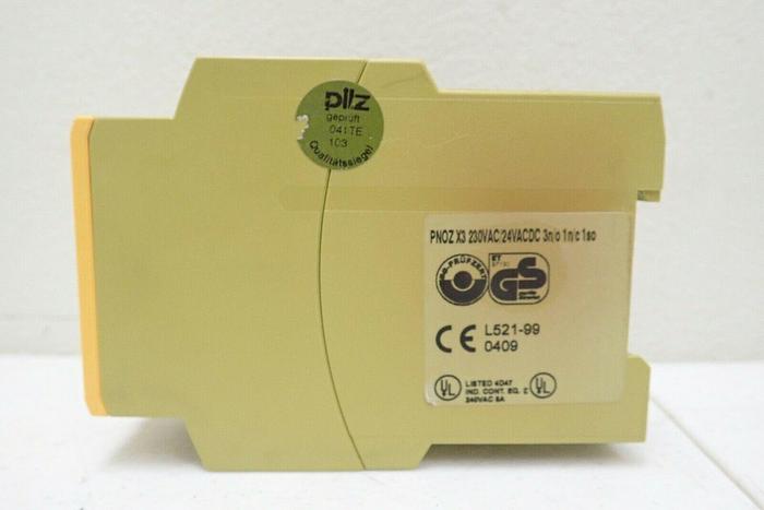 Used Pilz PNOZ X3 Safety Relay 774318 230VAC/24VACDC 3n/o 1n/c 1so 774316132594