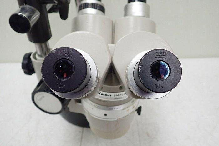 Used Nikon SMZ-10 Stereoscopic Microscope w/ Stand, Nikon S10x & Wild Heerbrugg 10x