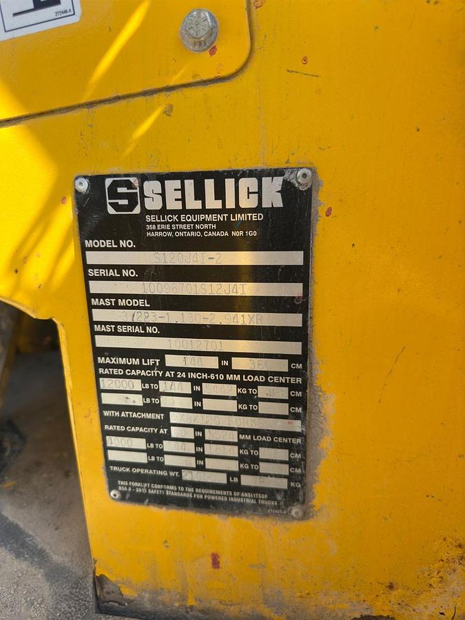 Used 2017 SELLICK S120 ROUGH TERRAIN FORKLIFT 