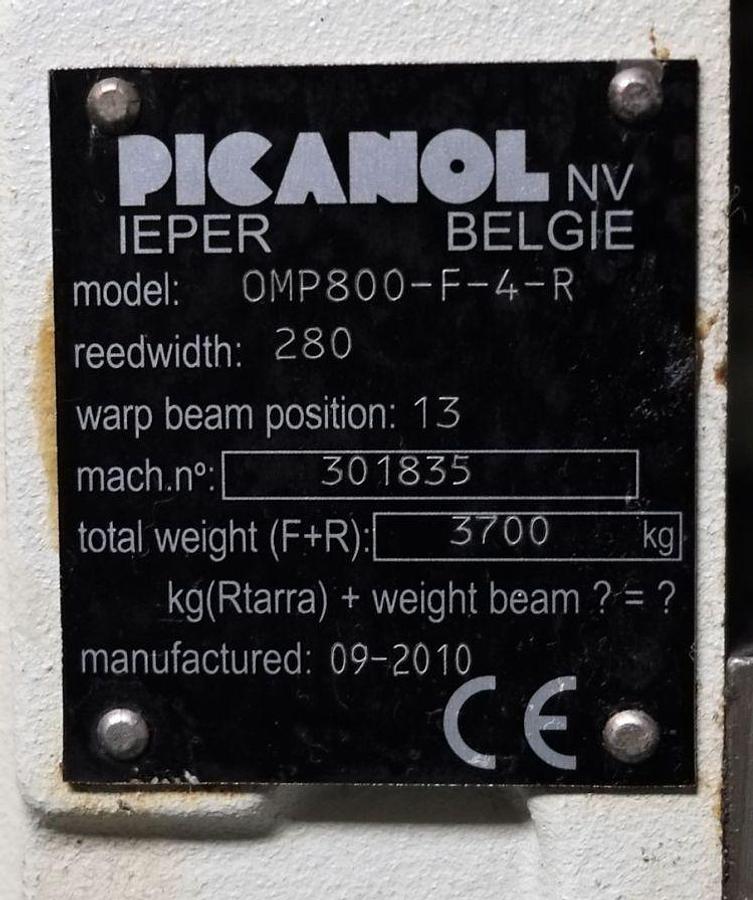 Gebruikt 2010 PICANOL OmniPlus800-F-4-R-280