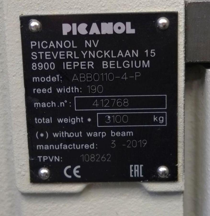D'occasion 2019 PICANOL OMNIPLUS-I-4-P-190 (=ABB0110-4-P-190)