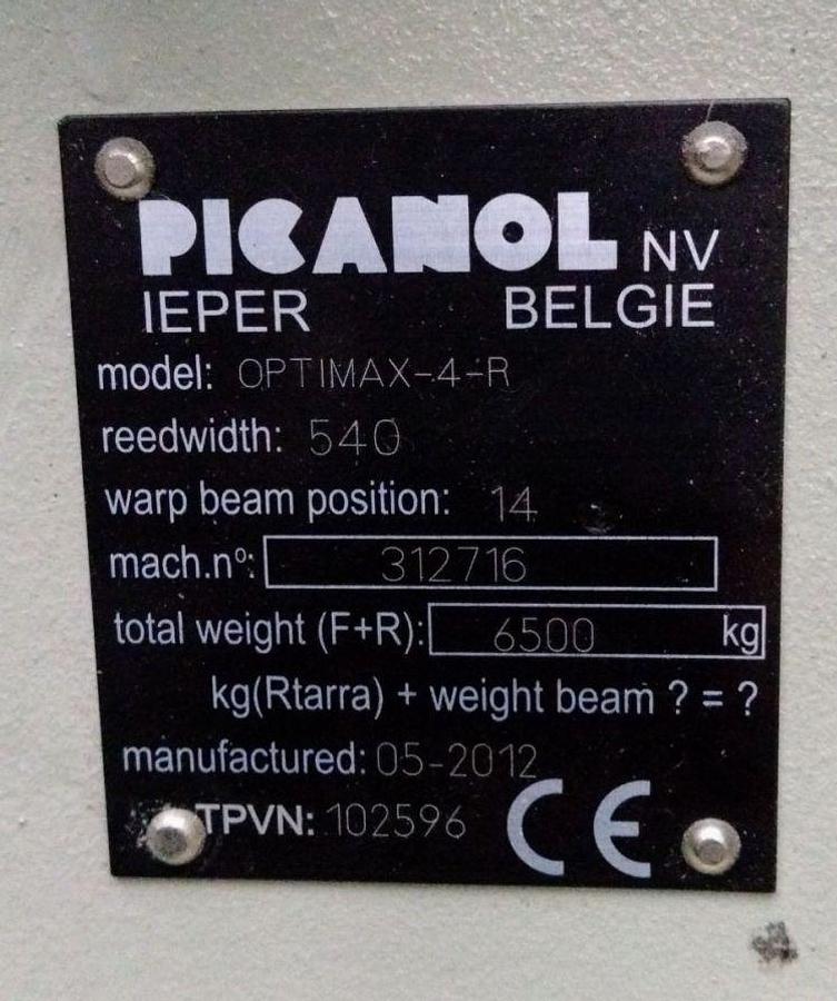 Used 2012 PICANOL OptiMax-4-R-540