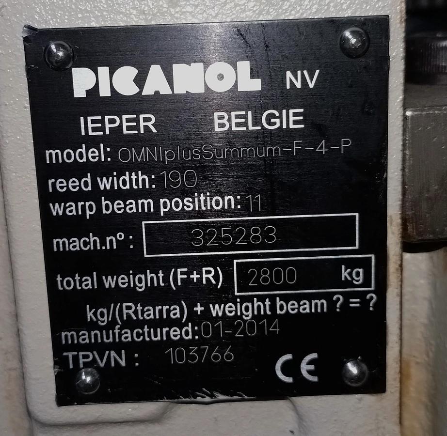 Gebruikt 2014 PICANOL OmniplusSummum-F-4-P-190