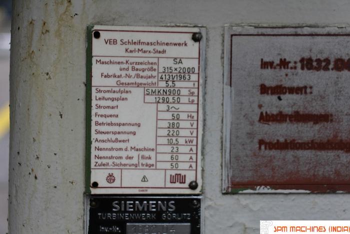 Used WMW SA 315 x 2000 Cylindrical Grinder