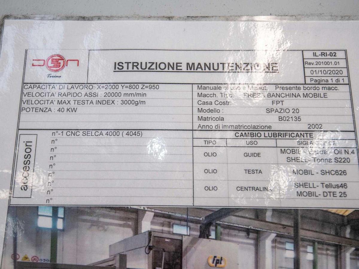 Used 2018 FPT VERUS CNC boring milling machine