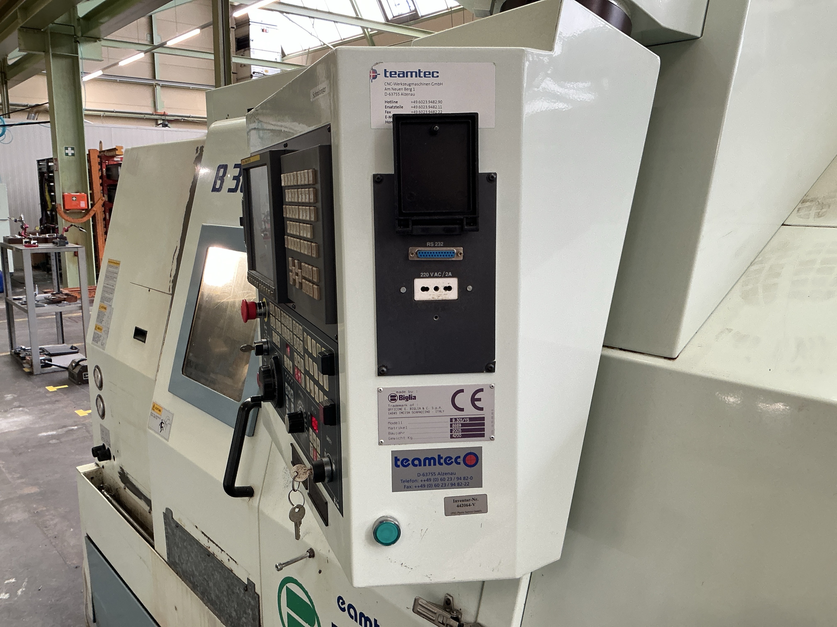Used 2005 Biglia B 301 YS CNC Lathe