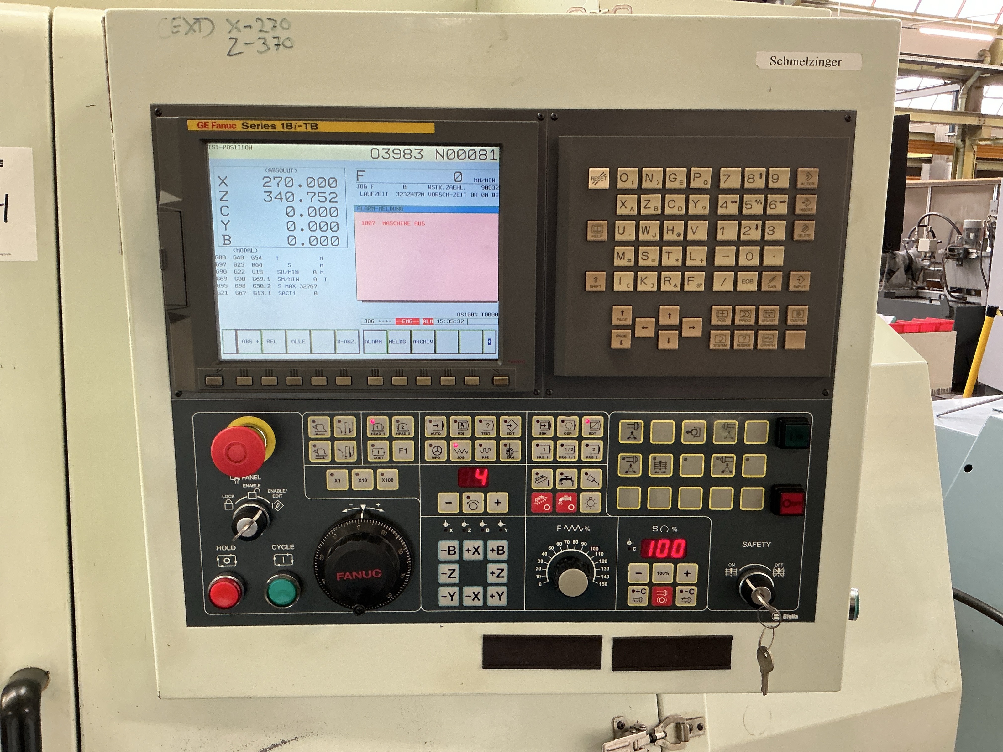 Used 2005 Biglia B 301 YS CNC Lathe