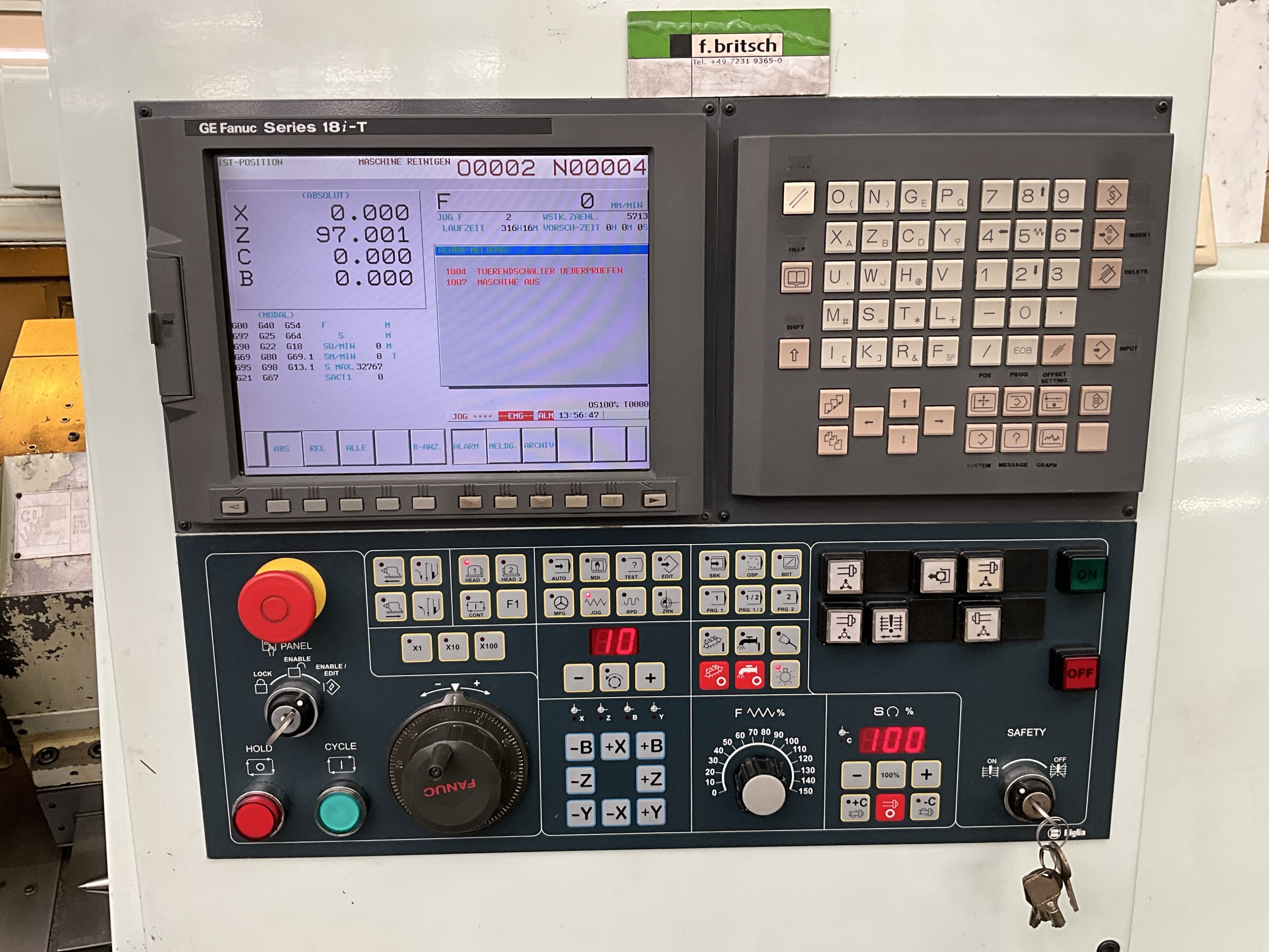 Used 2000 Biglia B 501 MB CNC Lathe