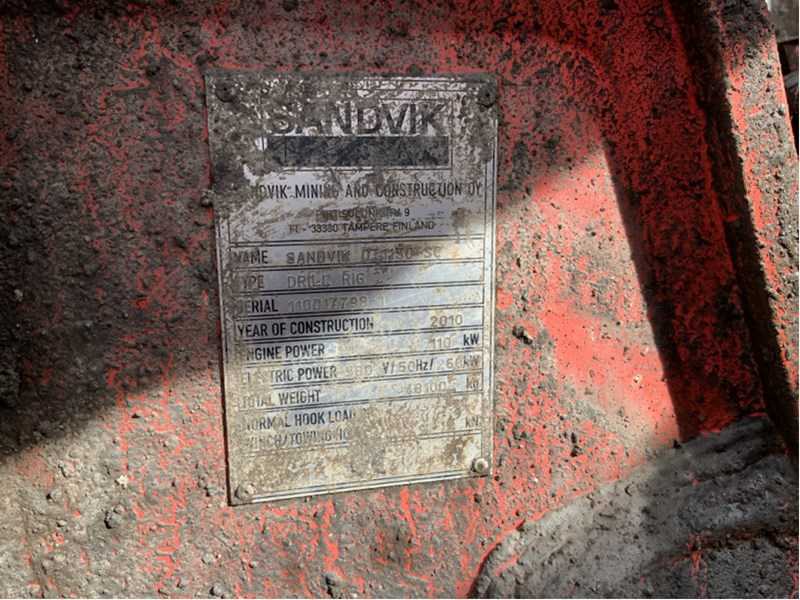 Used 2010 SANDVIK DT1130-SC tunnel jumbo drill rig