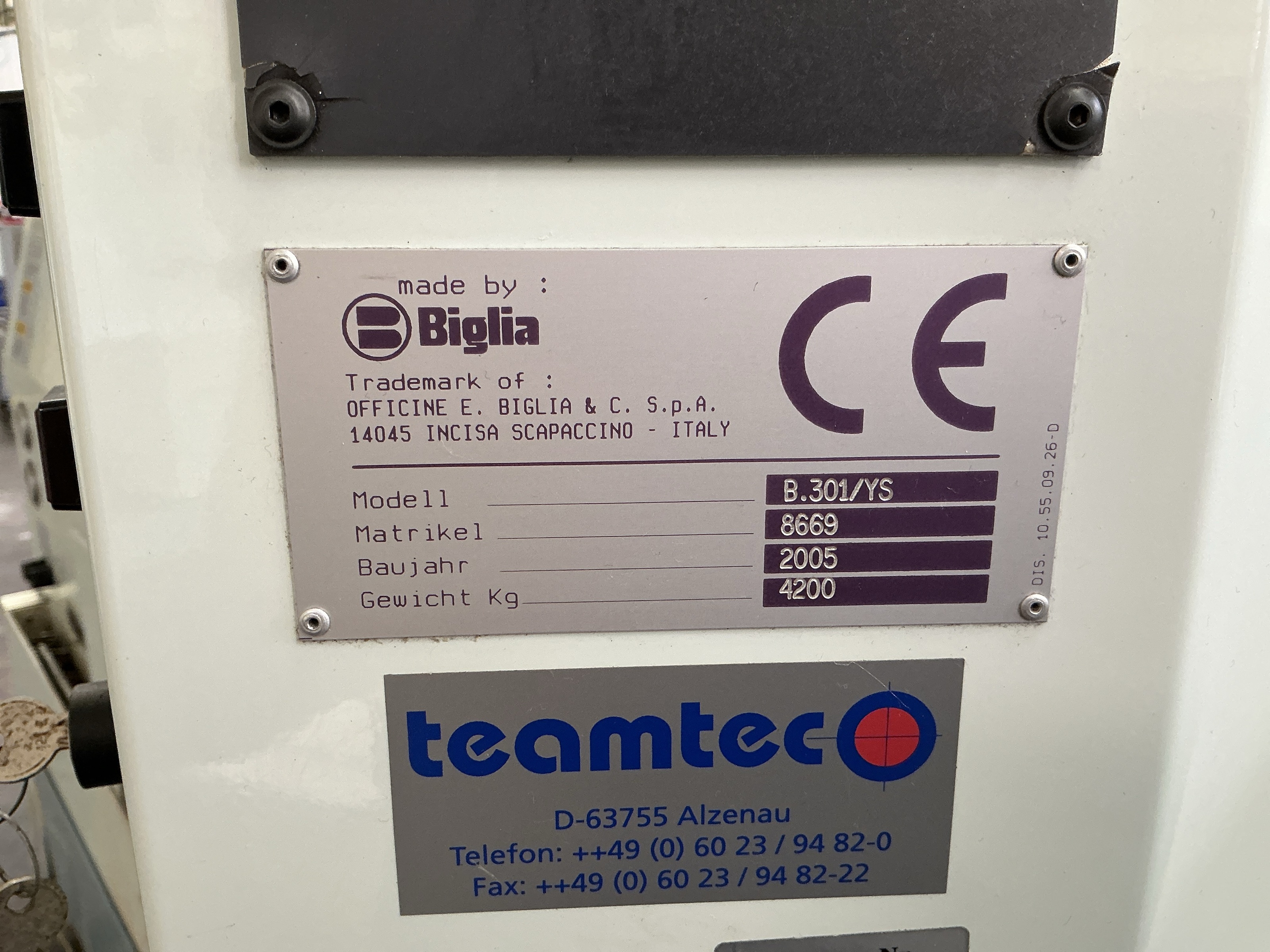Used 2005 Biglia B 301 YS CNC Lathe