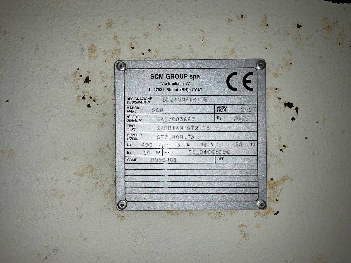 Used 2017 SCM Gabbiani GT2 115 Horizontal Beam Saw