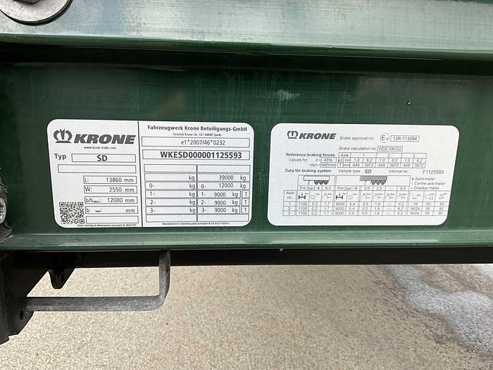 Used 2018 KRONE SD 27 Semi-Trailer