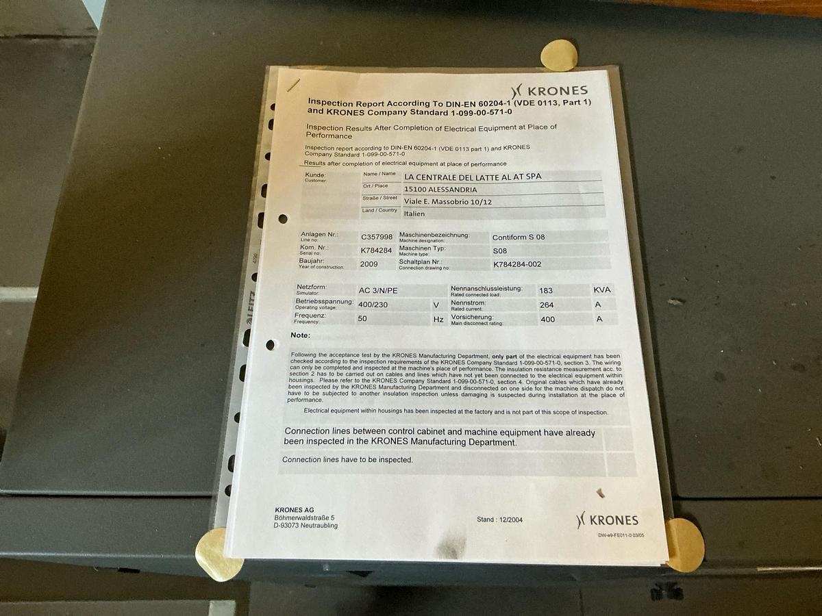 Used 2009 KRONES Contiform S08