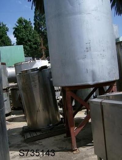 Used Tank, 840 Gallon, 316 Stainless Steel, 57" x 7', FB/OT, Agitated, 5 HP #S735143