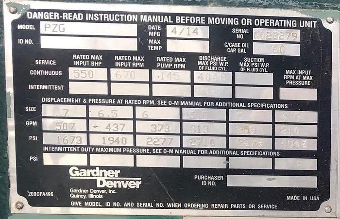2014 Triplex PZ7 MUD PUMP w/ CAT C-15