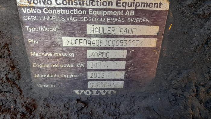 Used Volvo A40F Dumper