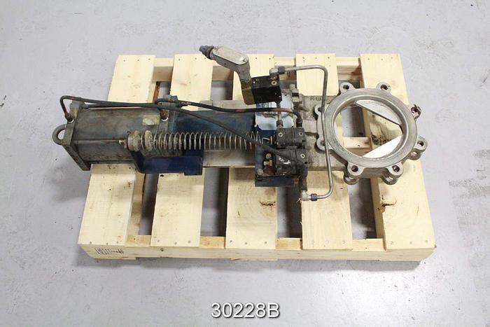 Used Fabri 8" Air Operated V-Port Knife Gate Valve (Stainless Steel) #30228